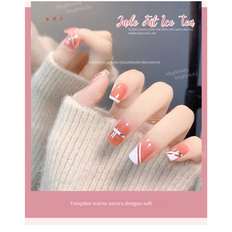 MSY Paket Nail Gel Polish Ice Tea/ 30Colour Free Katalog+Kuku Display sudah diwarnai/ Kutek Gel Polish UV Led Jelly colour