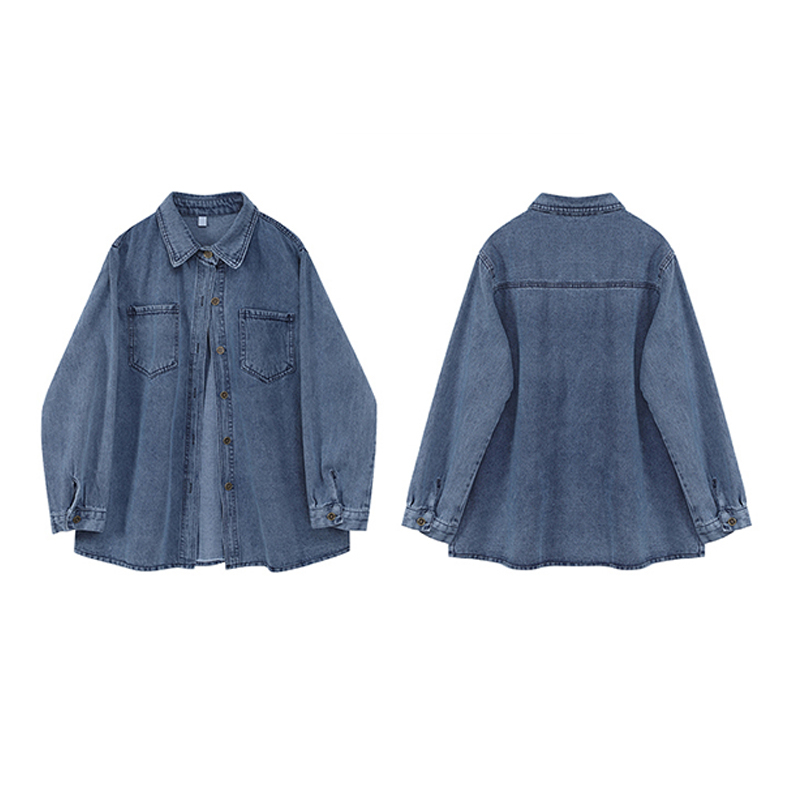 jaket jeans wanita kekinian/korean style lengan panjang import outer jaket terbaru jaket denim oversize