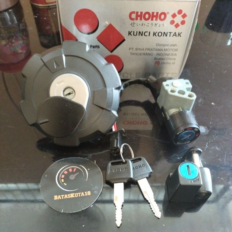 Kunci kontak set plus tutup tangki crf150l crf50 komplit choho k84