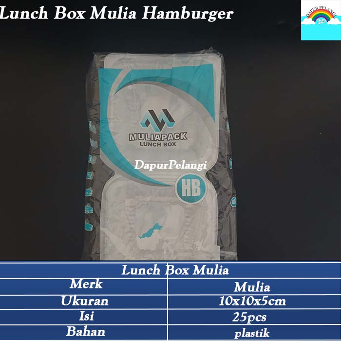 LunchBox/Tempat Makan/mika Plastik/lunch Box Mulia Hamburger