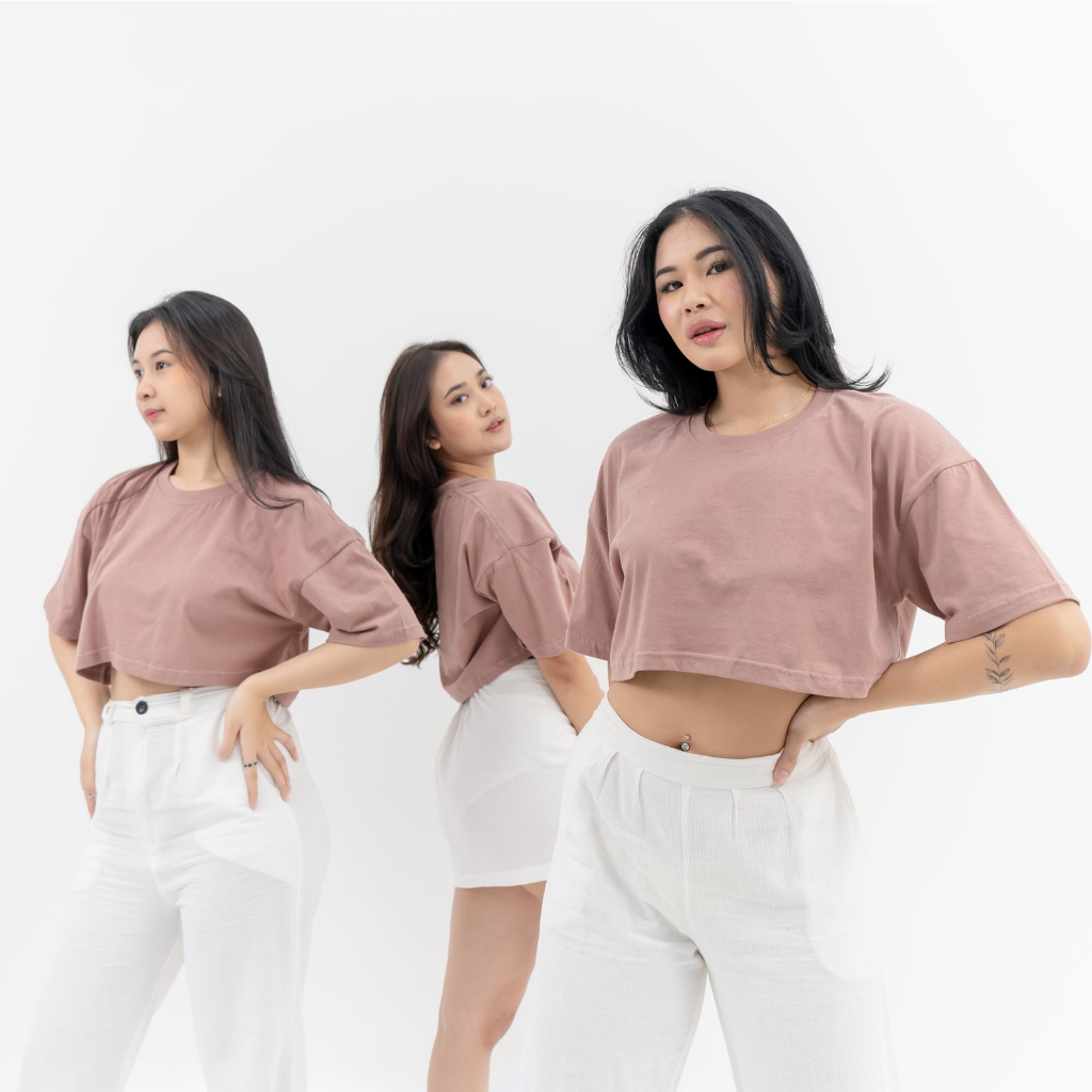 BASIC OVERSIZE CROP TOP / Top Cotton