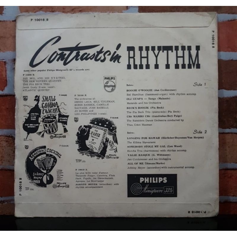 Vinyl Piringan Hitam 10 inch Contrasts In Rhythm-Johnny Meyer