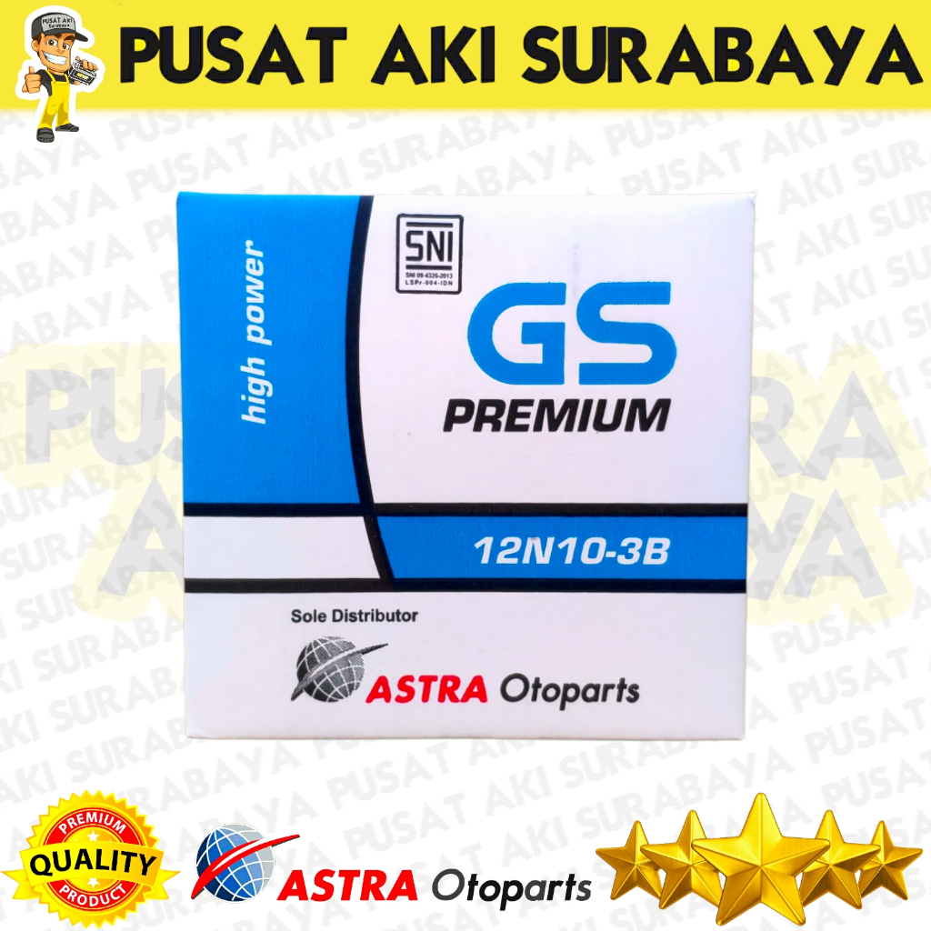 TERBARU GS ASTRA 12N10 3B 12V 10AH PIAGGIO PX 150 200 EMERGENCY LAMP MERCY GENSET STRUM IKAN THUNDER 250