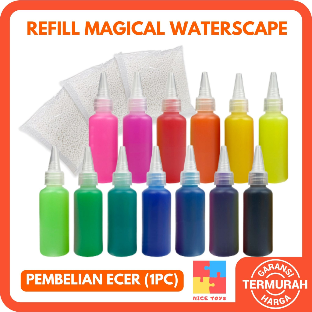 Refill Liquid Bottle Magical Waterscape Refill Mainan Jelly Cetak Warna DIY Mainan Edukasi Anak Mainan Montessori Anak Mainan Prakarya Anak