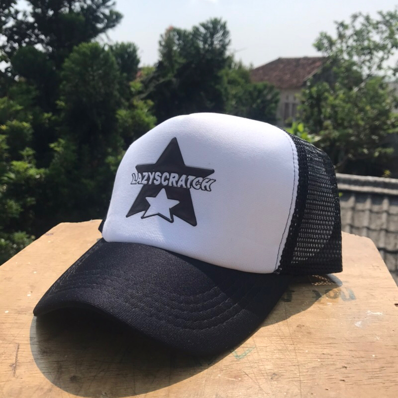 Topi Jaring Lazyscratch - Lazyscratch Star Black And white