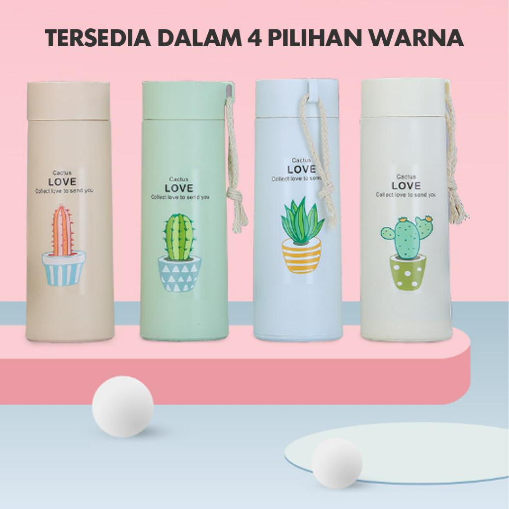 Botol Minum Kaktus I My Bottle Kaca Tumbler I Termos Minum Model Kaktus Unik I BPA FREE 400ml