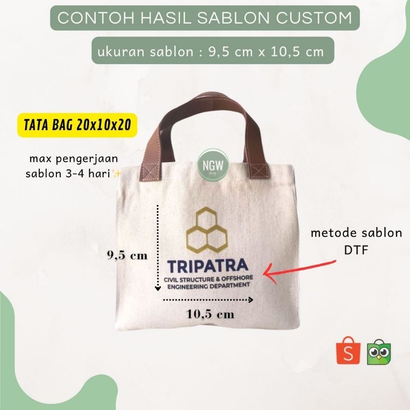 TATA BAG  custom sablon digital hampers goodiebag