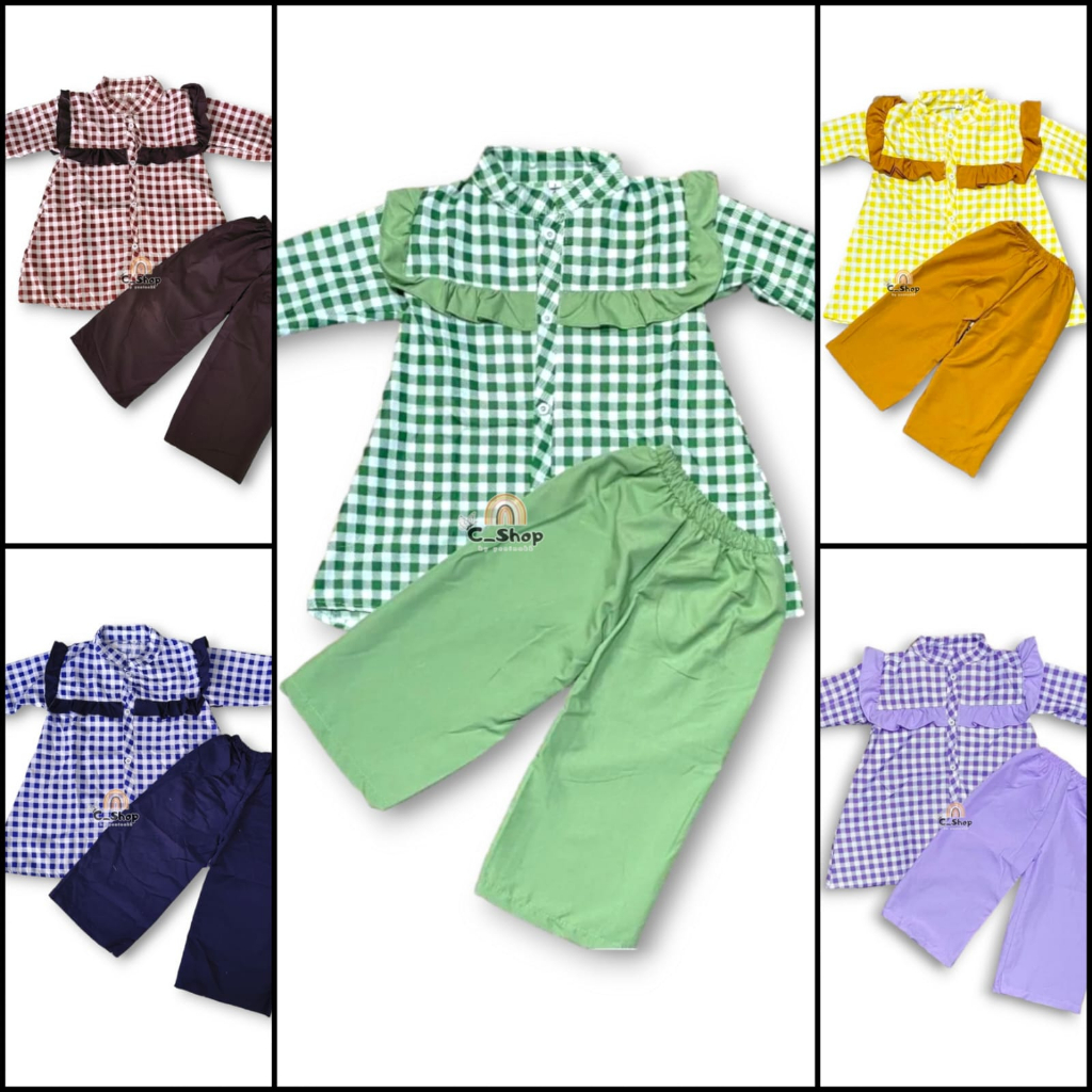 oneset AMEENA anak perempuan 2 3 4 5 6 7 tahun / zavina haruka