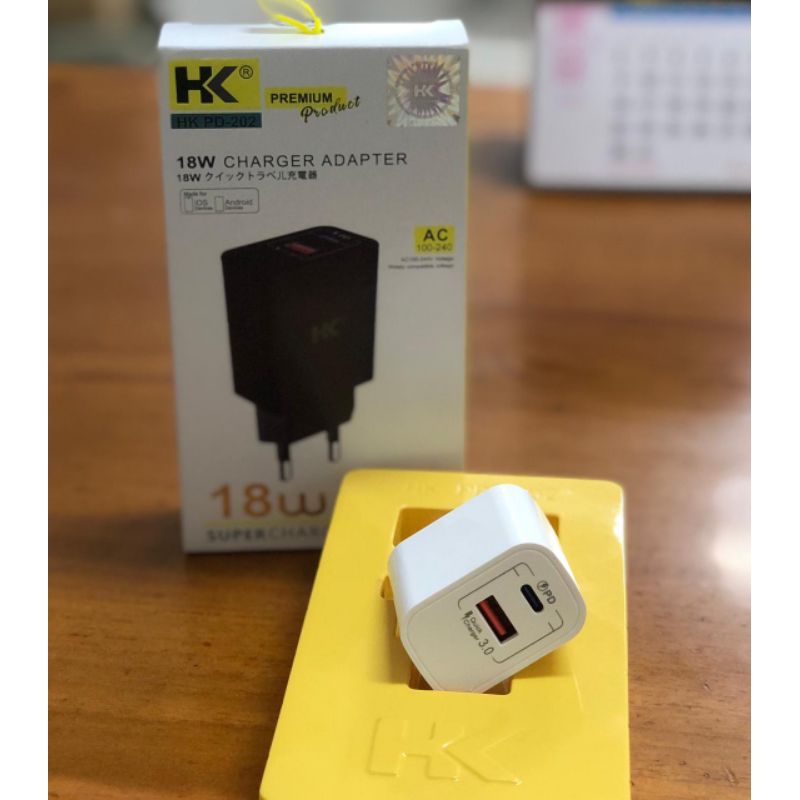 BATOK HK D202 202  QC 3.0 + PD 18W travel adaptor hk original