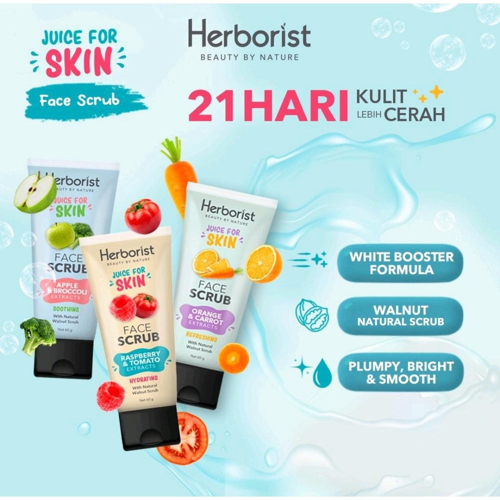 Herborist Face Scrub  60ml / Scrub Wajah / Herborist