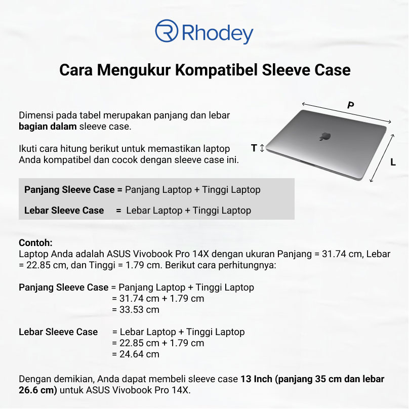 Rhodey Felt Sleeve Case Laptop - DA98 - Dark Gray