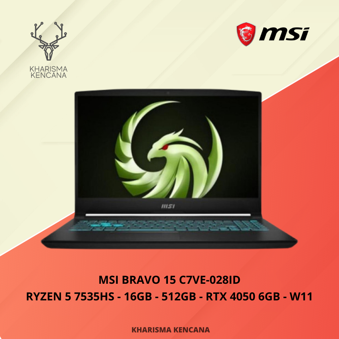 MSI BRAVO 15 C7VE-028ID RYZEN 5 7535HS - 16GB - 512GB - RTX 4050 6GB - W11