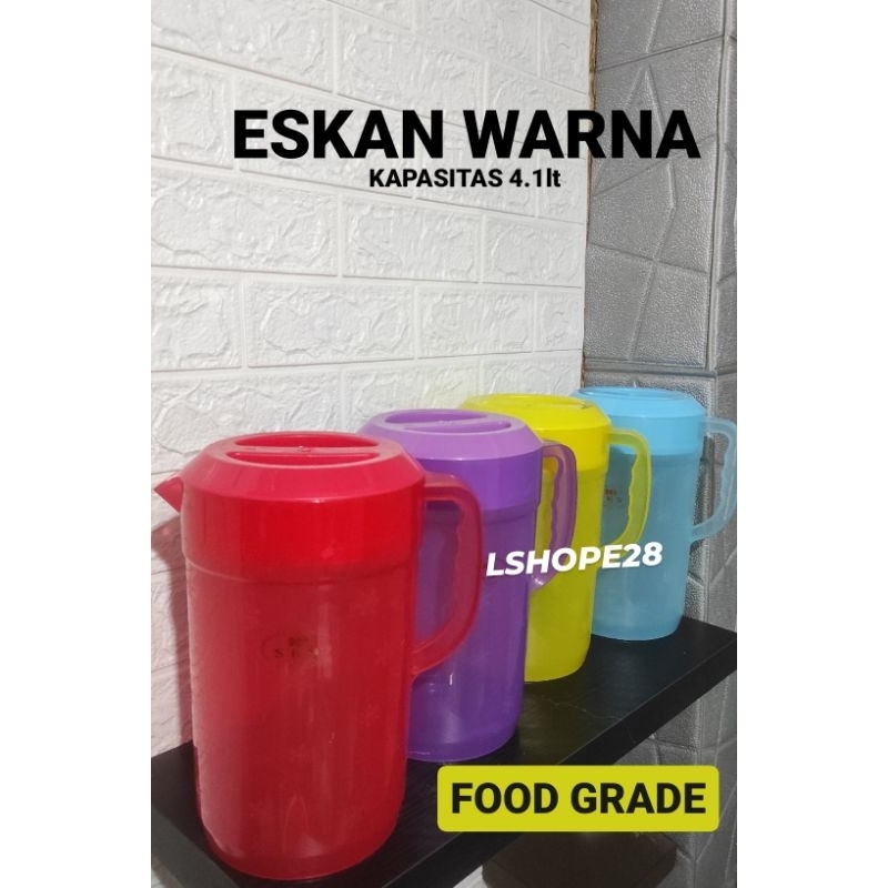 Eskan 4 liter / eskan warna 4 lt / ceret plastik 4 liter / water jug plastik tebal. Wadah air minum 