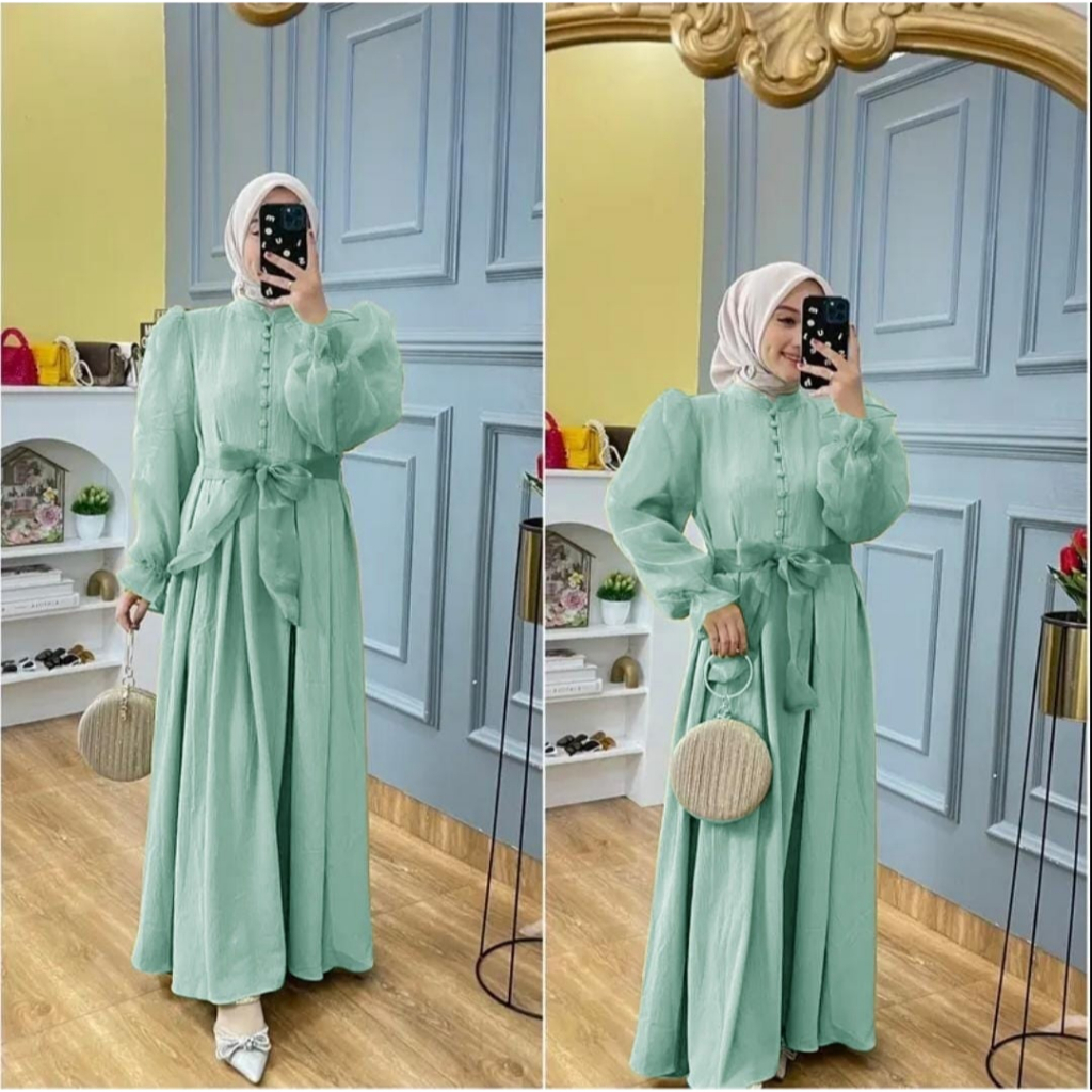 PCS MAXY CATALYA CRINKEL FASHION BUSANA MUSLIM WANITA DRESS GAMIS MAXI BUSUI MR 2 UKURAN M L