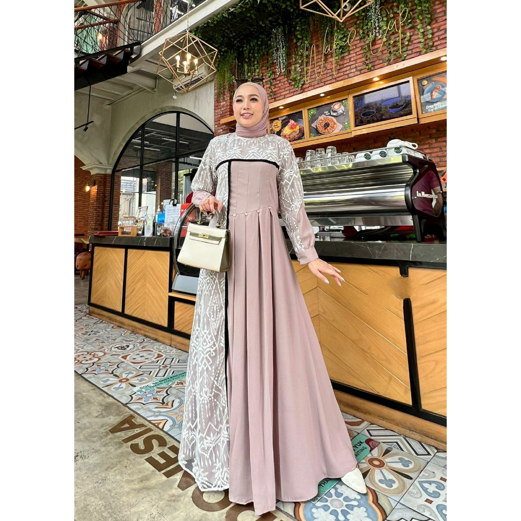 Dress Alnaira Pesta Fashion Muslim Kekinian/Ori Glamz