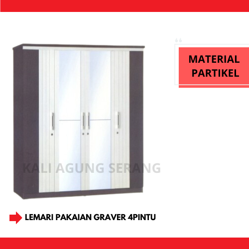 LEMARI PAKAIAN GRAVER 4P - GRATIS ONGKIR