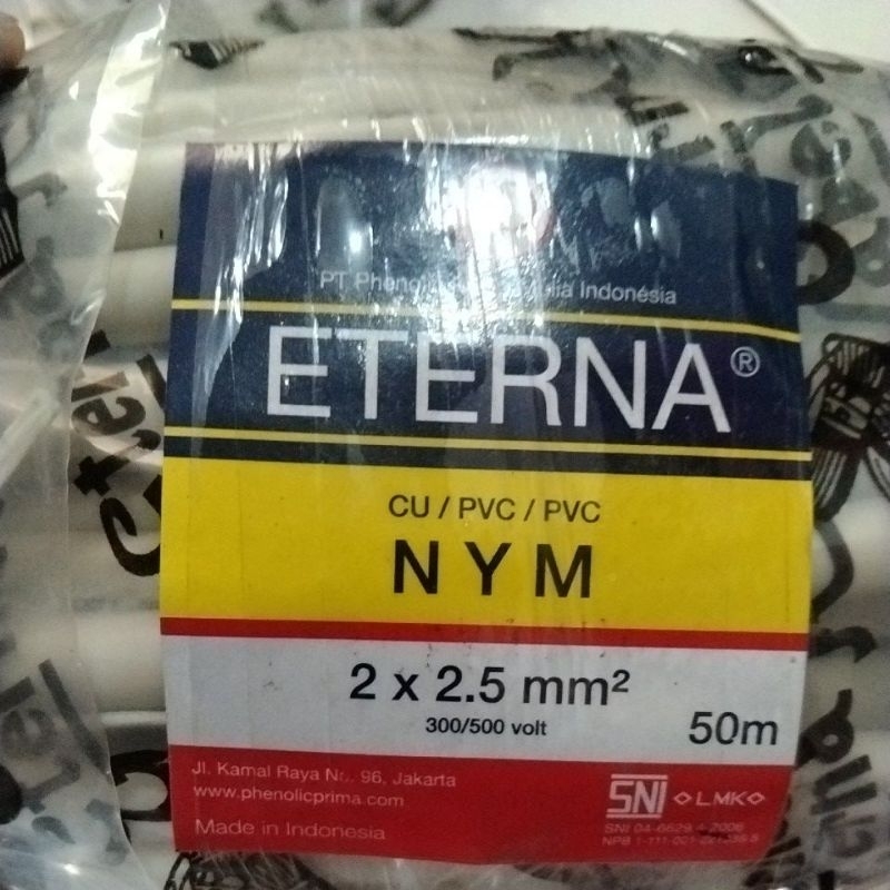 Kabel eterna NYM 2 X 2.5 ( Tembaga )