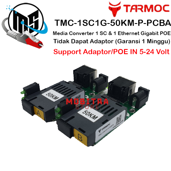 Tarmoc TMC-1SC1G-50KM-P-PCB |1 FO 1 LAN Gigabit POE IN 5-24V |HTB GS03