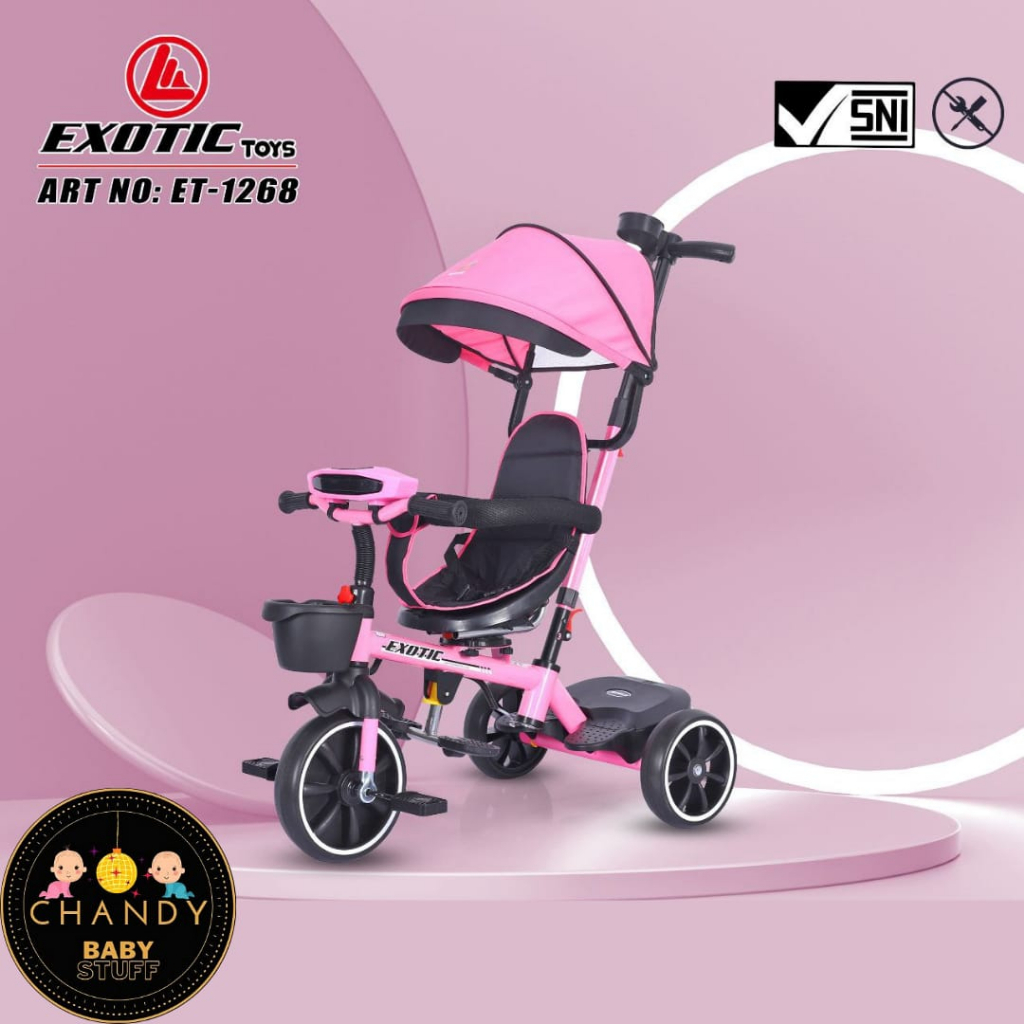 SEPEDA ANAK RODA TIGA EXOTIC ET 1268 DESAIN TERBARU