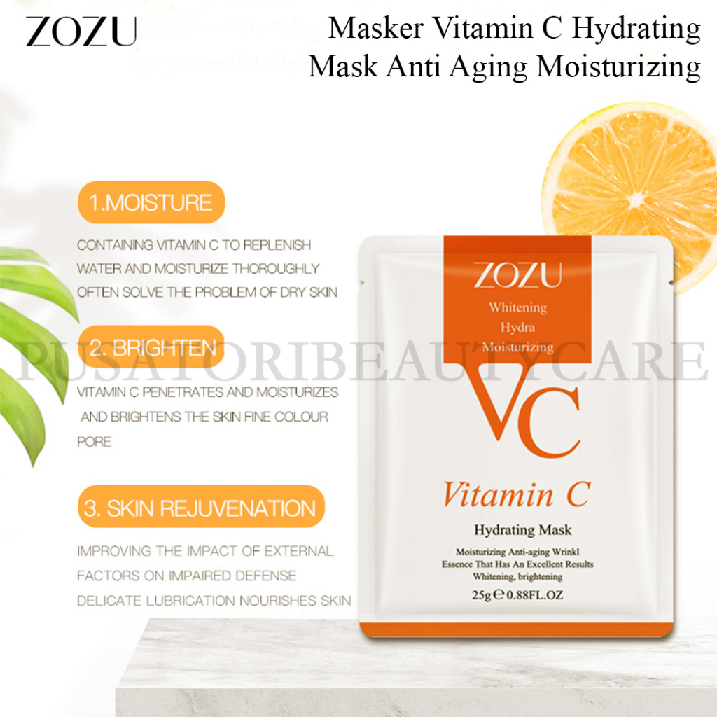 ZOZU Masker Vitamin C Hydrating Mask Anti Aging Moisturizing