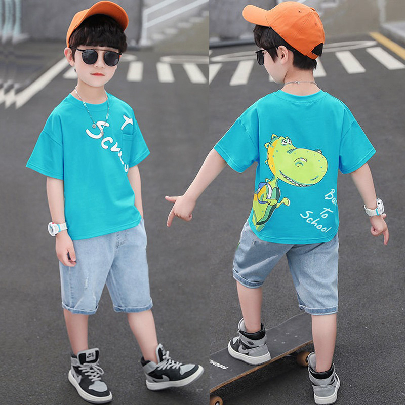 Setelan Anak Laki Laki Casual School Dino