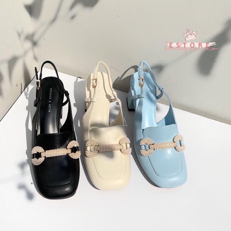 Sendal Wanita Heels C Diamon Leather