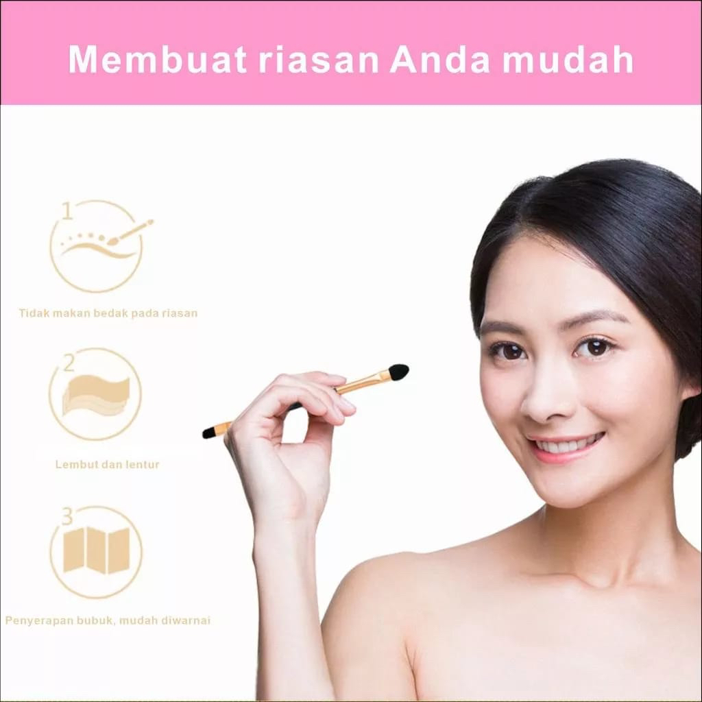 `ღ´ PHINKL `ღ´ kuas eyeshadow dua sisi spons eye shadow aplikasi sponge