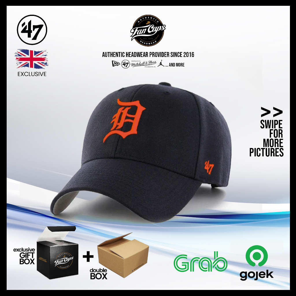 Topi 47 Original MLB Detroit Tigers MVP Cap warna Hitam Orange | Navy Orange | FREE GIFT BOX