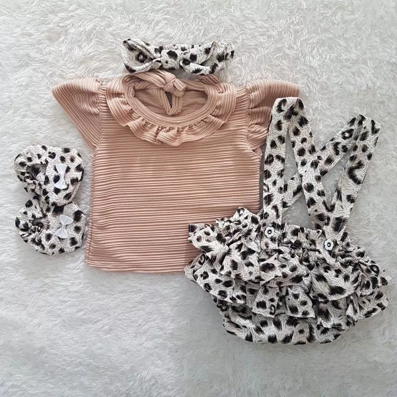 baju bayi flower overall bloomer (Dapet sesuai foto)