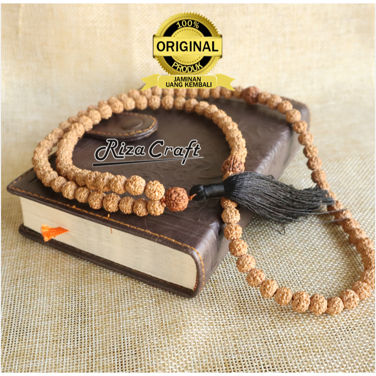 Tasbih Kalung Natural Muslim dari Biji Jenitri Genitri Rudraksha Super 99 Butir Original 100 % by Ri
