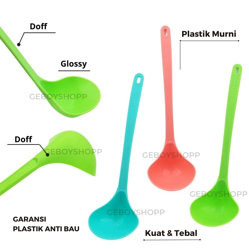 [PAKET 6PCS] Candid Irus GABY BESAR / Centong Sayur / Sendok Sup Plastik Foodgrade PP5