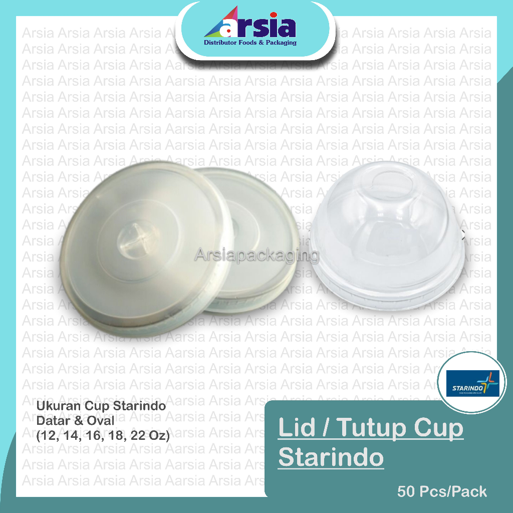 Lid Cup / Tutup Datar / Tutup Cembung / 12 Oz/14 Oz/16Oz/18Oz/22Oz - STARINDO (arsiapackaging)