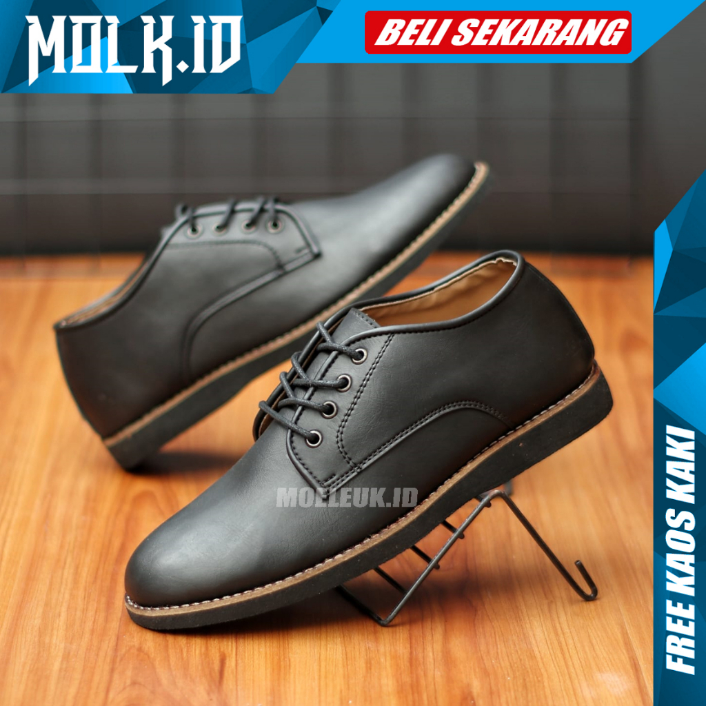 MOLK Sepatu Formal Pria Pantofel Hitam Kerja Kantor Kulit