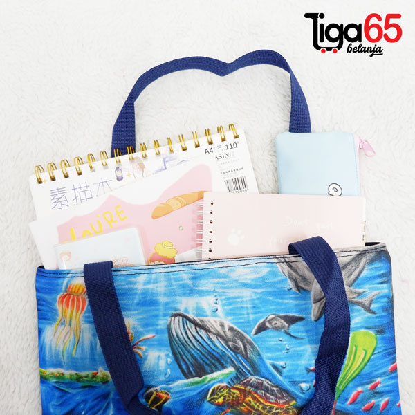 365 TOTEBAG LUKISAN HL #40774 / TOTEBAG KEKINIAN / TAS SELEMPANG SEKOLAH KULIAH