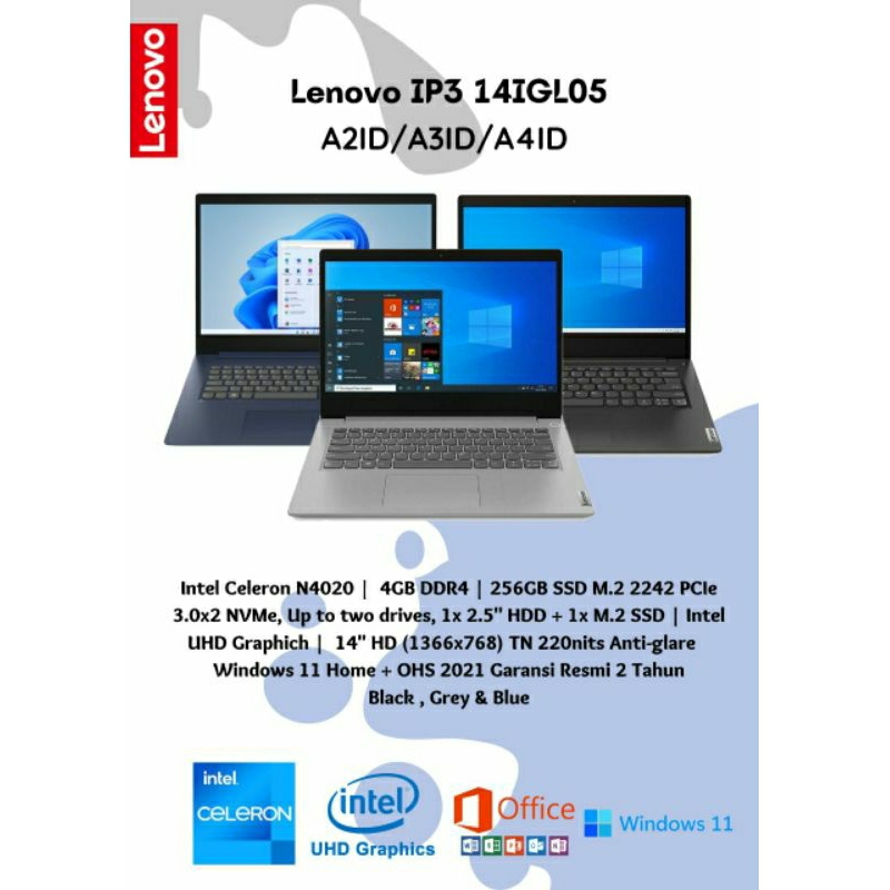 LAPTOP BARU LENOVO IP3-14IGL05
