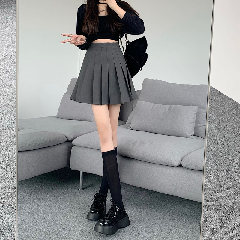 YIU YIU Rajut - Korean Style Women Mini Skirt Pleated Plain Rok Pendek Polos Model Lipat Tennis Skirt Rok Mini With Inner Pants