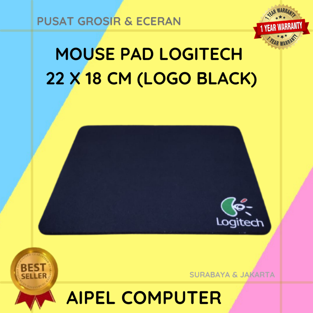 MPL | MOUSE PAD CENTROO LOGO LOGITECH 22 X 18 CM (BLACK)