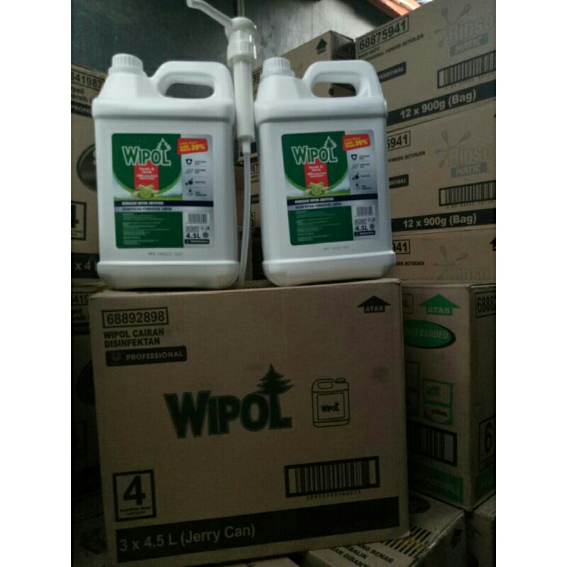 WIPOL SEREH DAN JERUK 4,5 LITER Pembersih lantai jerigen ( Pump Galon Dijual Terpisah )