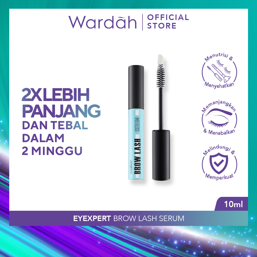 WARDAH EyeXpert Brow Lash Serum Indonesia / Serum Bulu Mata Dan Alis 10ml / 2X Lebih Panjang Tebal / Long Volumized / Natural Menutrisi Menyehatkan Memanjangkan Menebalkan Melindungi Menguatkan / Browlash Eyebrow Lashes / Cosmetic Eye Make Up / Series