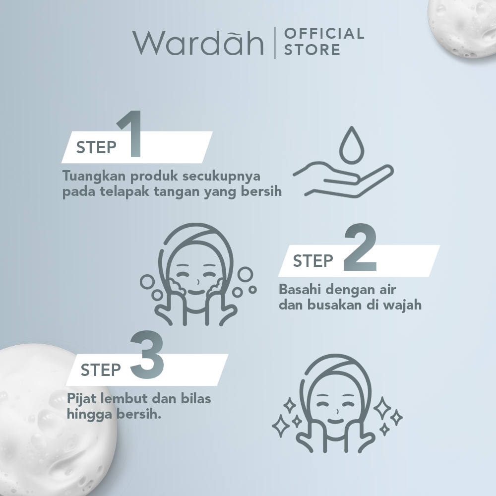 WARDAH Nature Daily Mineral+ Series Indonesia / Clarifying Facial Foam Clay Mask / Mineral CarboActiv / Cleanser Cleansing Sabun Pembersih Pencuci Masker Membersihkan Wajah / Debu Minyak / Skincare Face Care / Treatement Perawatan Muka / Toner Serum Cream