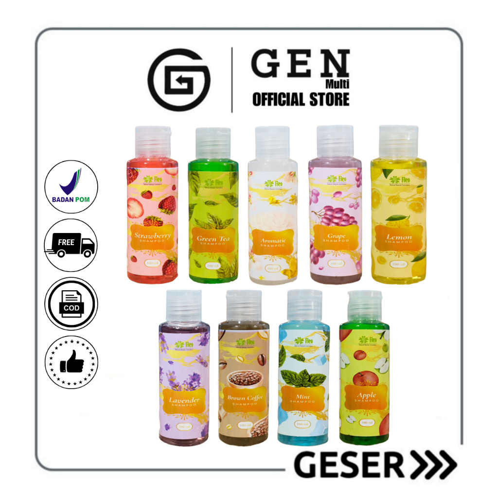 GEN - [BPOM] Fleo Shampoo Ala Salon 100ml / Shampo Rambut Hair Treatment / Shampo Rambut Aroma Buah
