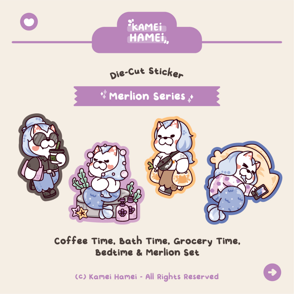 

Merli The Merlion Series | Kamei Hamei Die-Cut Sticker