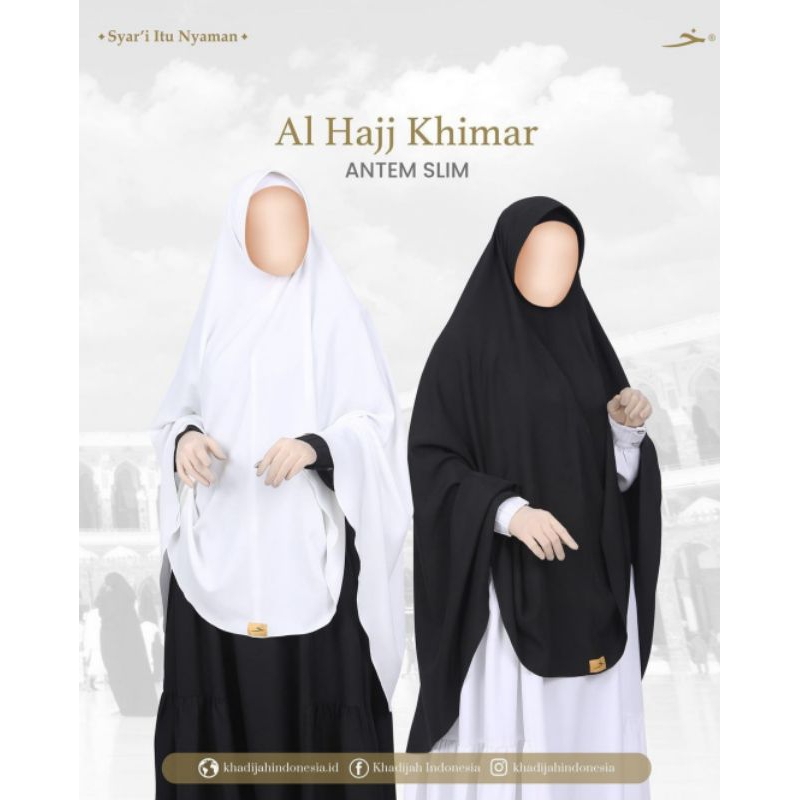 Khadijah Indonesia - Hijab Jumbo Premium | Khimar Syar'i Antem Slim | Series Al Hajj | Free Cadar