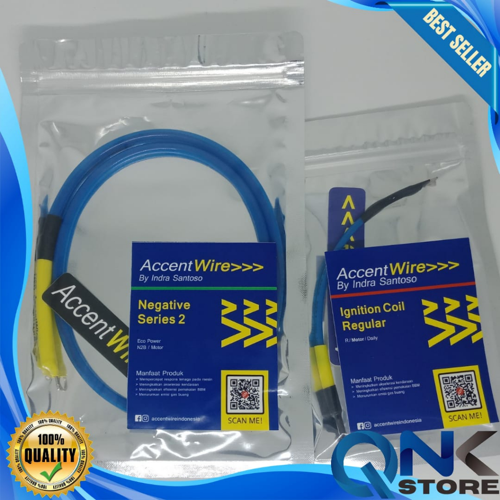 Accent Wire Regular 1 Set Koil Booster Blue Series Dan Kabel Negatif Motor Kabel Setan