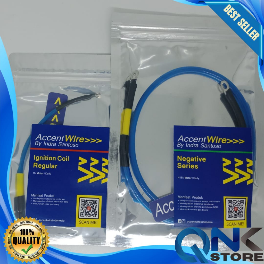 Accent Wire Regular 1 Set Koil Booster Blue Series Dan Kabel Negatif Motor Kabel Setan