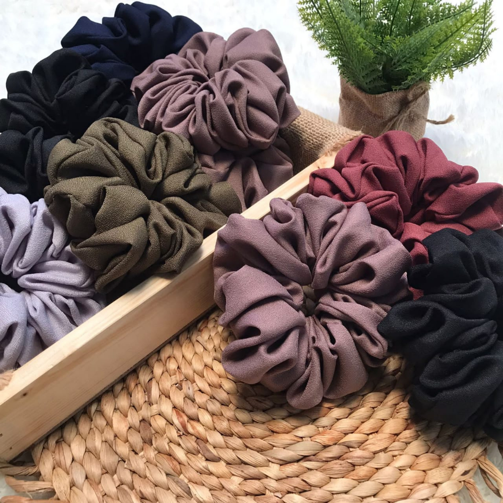 Ikat Rambut Scrunchie Polos Premium