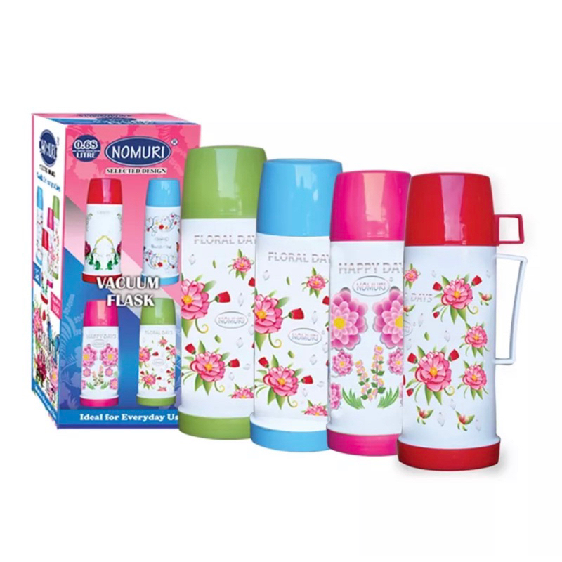 Nomuri Termos Air Panas Dingin Vacuum Flask Motif Flora - 0,68 Liter