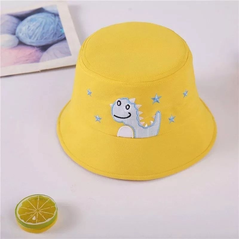 Topi Bucket Anak Usia 2-6 Tahun Motif Karakter DINO STAR Premium Bucekt Hat Bayi Tali