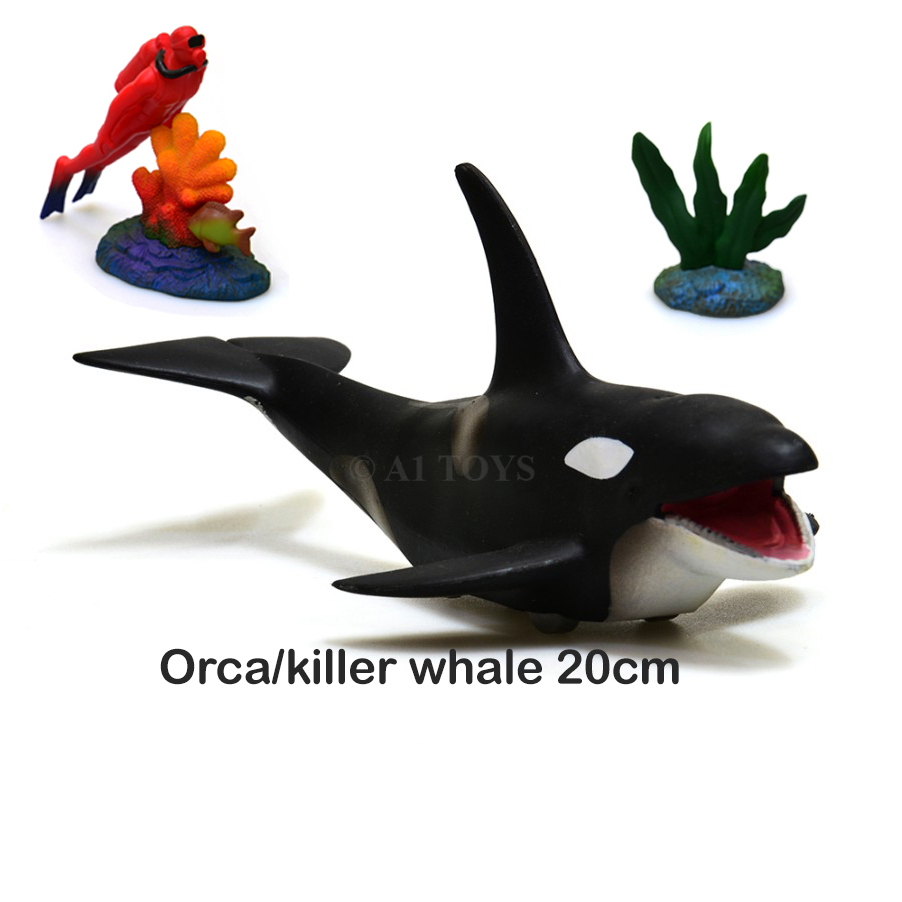 Miniatur ikan Paus Pembunuh Orca Killer Whale 20 cm