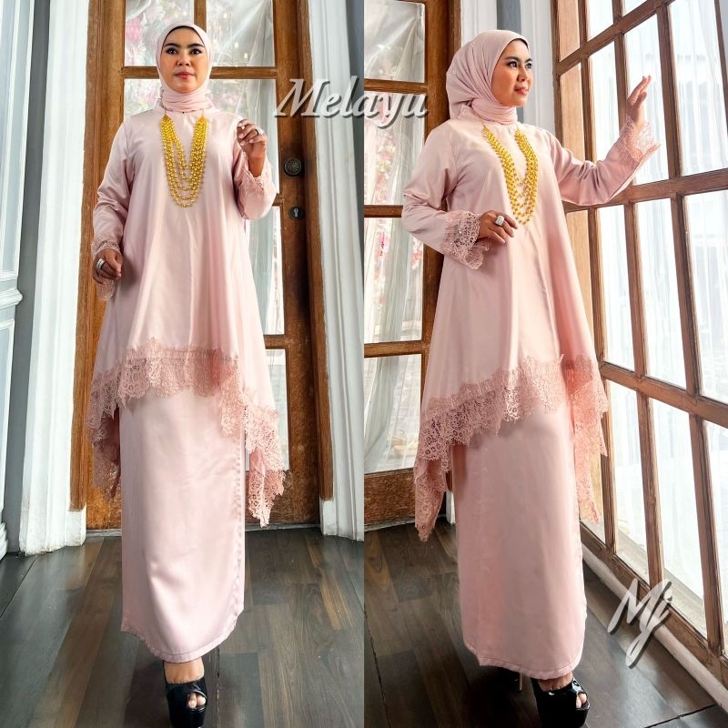 Set Rok Melayu Renda Brokat